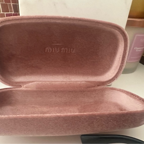 Miu Miu Square Black Sunglasses with Gold Detail - Picture 9 of 10